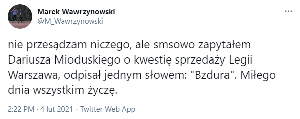 Mioduski JASNO na temat SPRZEDAŻY Legii!